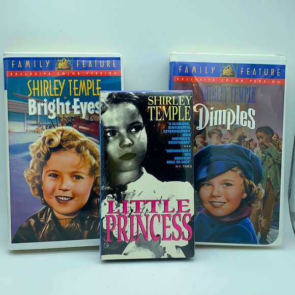 Shirley Temple VHS Tapes bundle DIMPLES,  BRIGHT EYES, THE LITTLE PRINCES - Picture 1 of 9